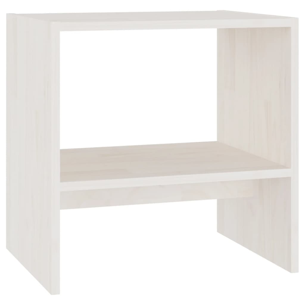 White Pinewood Bedside Cabinet 40x30.5x40 cm - Solid & Stylish
