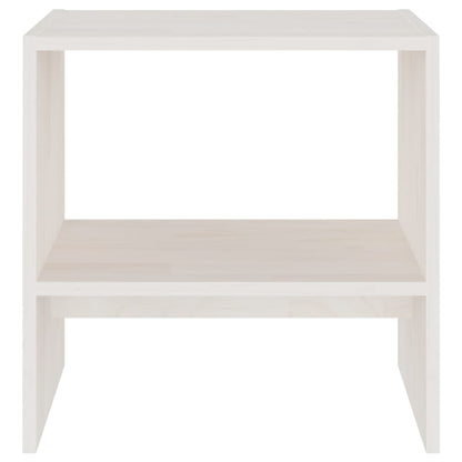 White Pinewood Bedside Cabinet 40x30.5x40 cm - Solid & Stylish