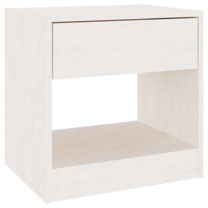 White Pinewood Bedside Cabinet 40x31x40 cm - Solid & Stylish