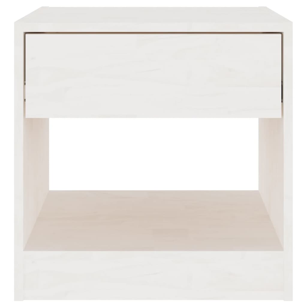 White Pinewood Bedside Cabinet 40x31x40 cm - Solid & Stylish