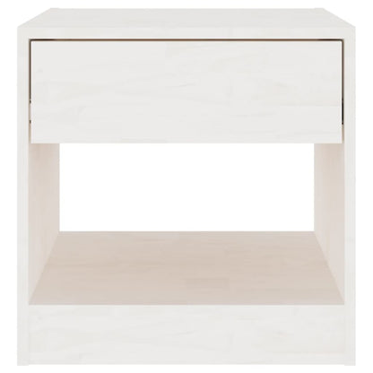 White Pinewood Bedside Cabinet 40x31x40 cm - Solid & Stylish