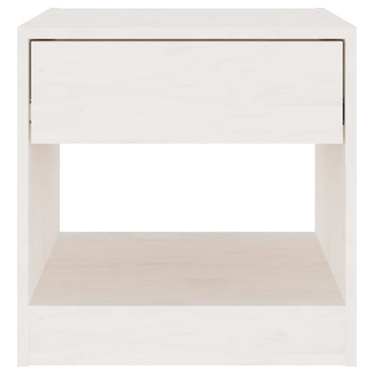 White Solid Pinewood Bedside Cabinets 2pcs, 40x31x40 cm