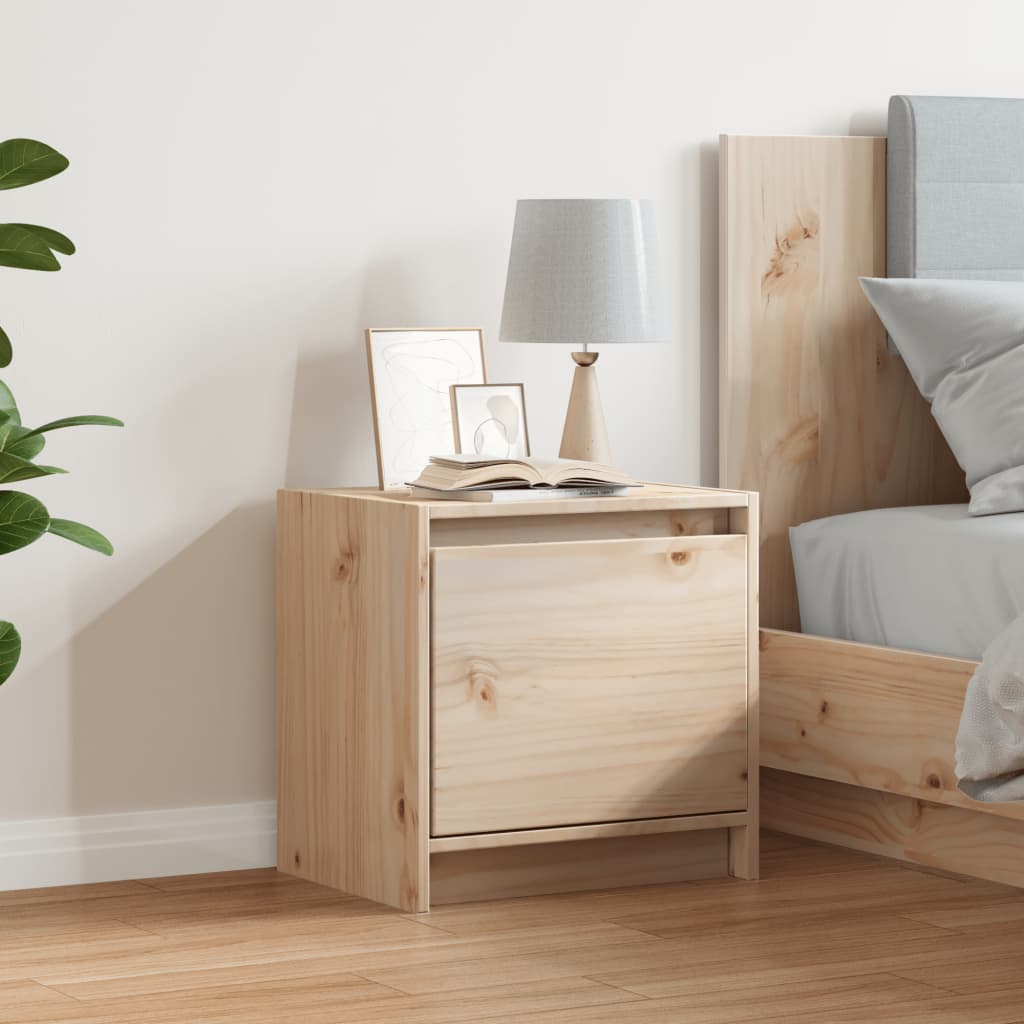 Solid Pinewood Bedside Cabinet - 40x30.5x40 cm