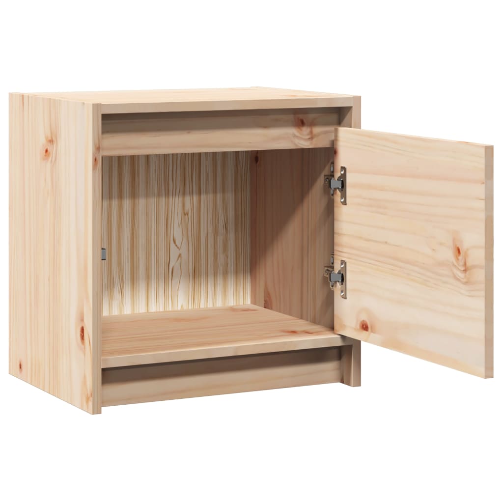 Solid Pinewood Bedside Cabinets 2pcs, 40x30.5x40 cm, Natural Finish