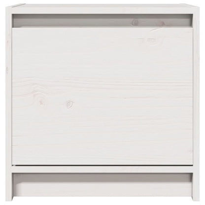 White Solid Pinewood Bedside Cabinet 40x30.5x40 cm