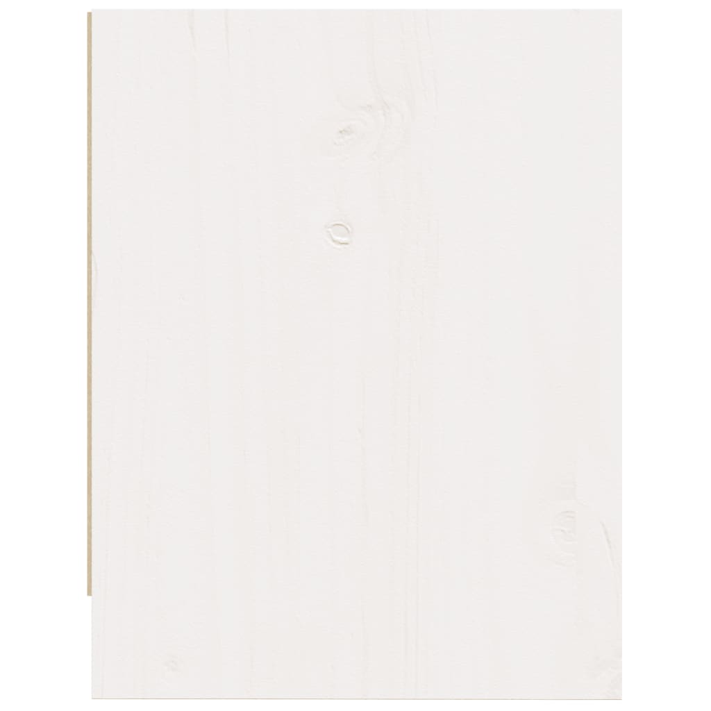 White Solid Pinewood Bedside Cabinet 40x30.5x40 cm