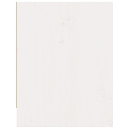 White Solid Pinewood Bedside Cabinet 40x30.5x40 cm