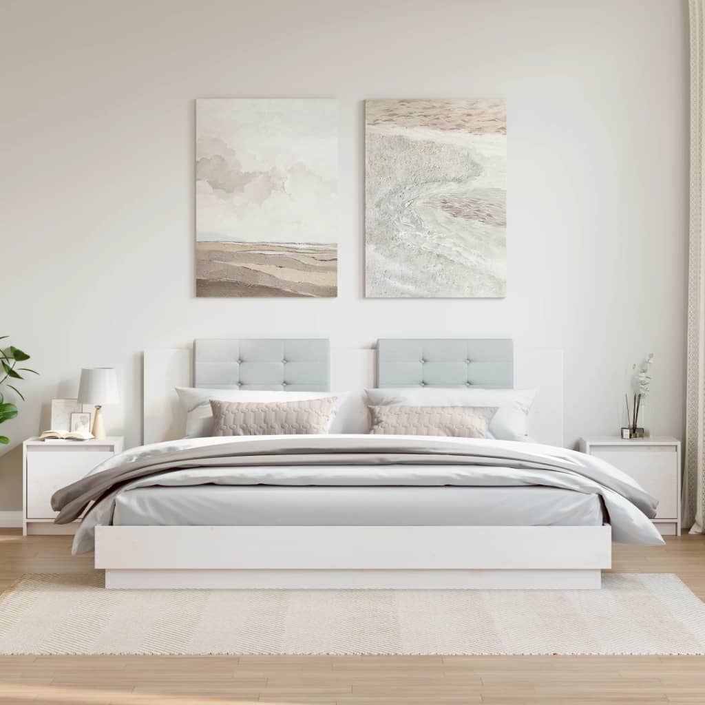 Solid Pinewood Bedside Cabinets 2 pcs - White, 40x30.5x40 cm