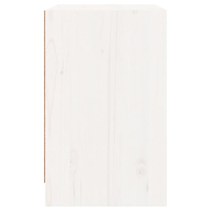 White Solid Pinewood Bedside Cabinet 40x31x50 cm