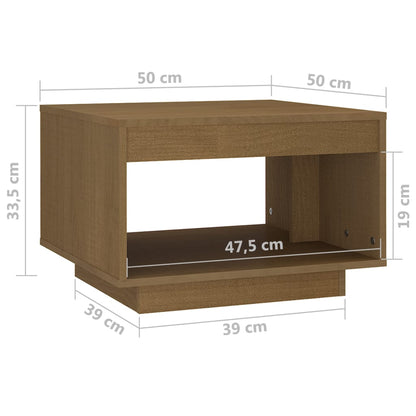 Coffee Table Honey Brown 50x50x33.5 cm Solid Pinewood