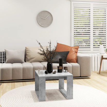 Side Table Concrete Grey 50x50x35 cm Engineered Wood