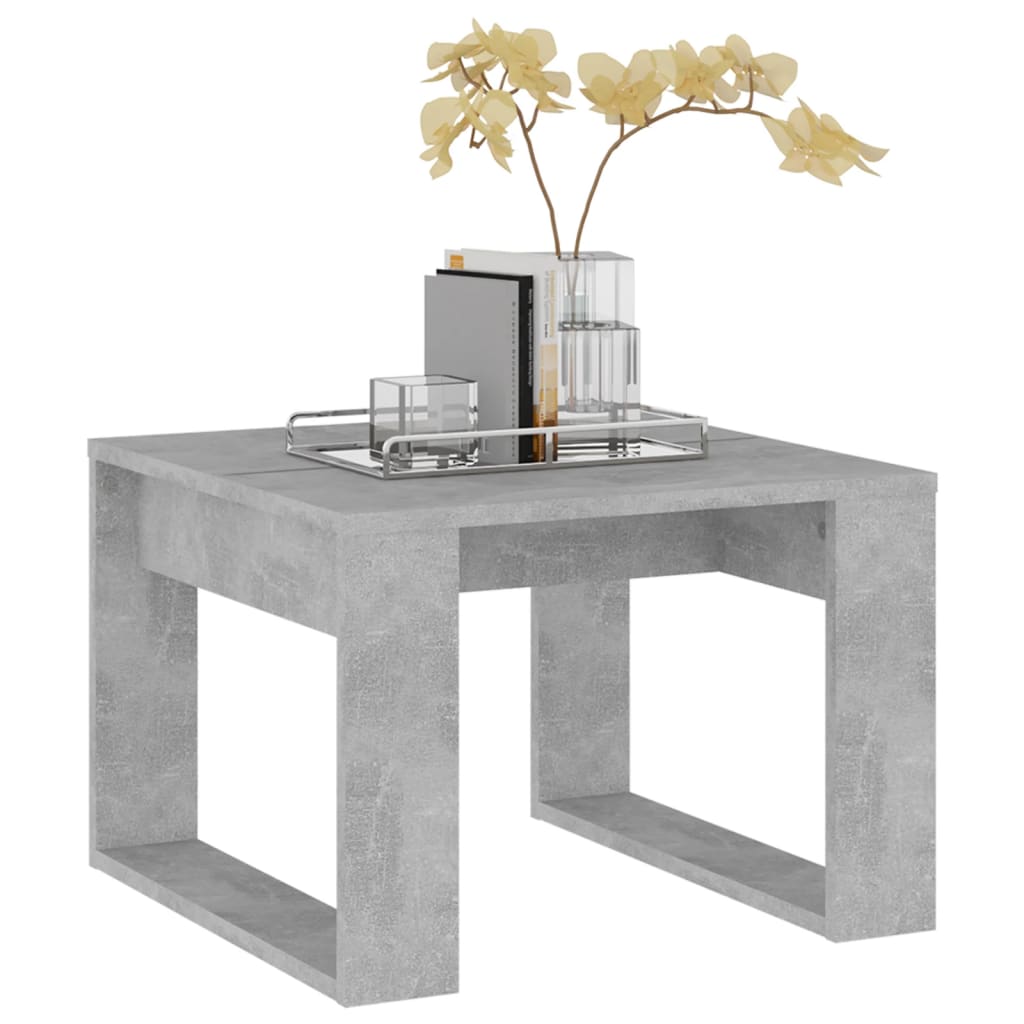 Side Table Concrete Grey 50x50x35 cm Engineered Wood