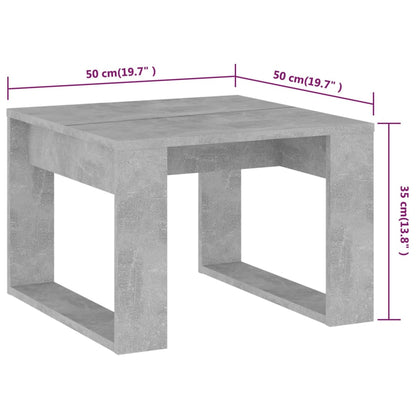 Side Table Concrete Grey 50x50x35 cm Engineered Wood