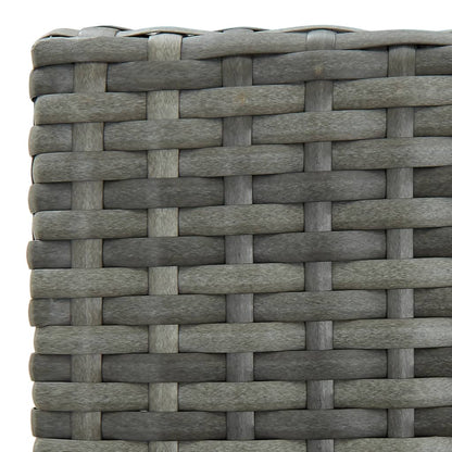 Grey Poly Rattan Garden Bar Stools with Cushions - Set of 2