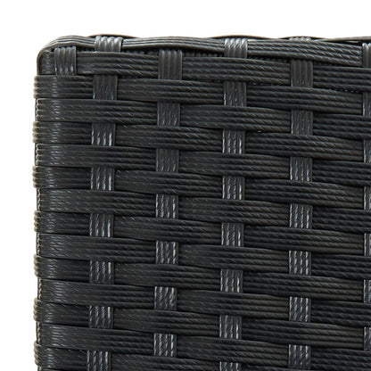 Black Poly Rattan Garden Bar Stools with Cushions, Set of 4