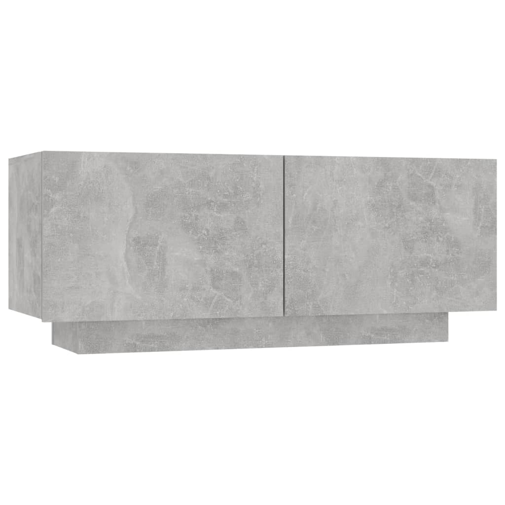 Concrete Grey Bedside Cabinet - 100x35x40 cm Engineered Wood