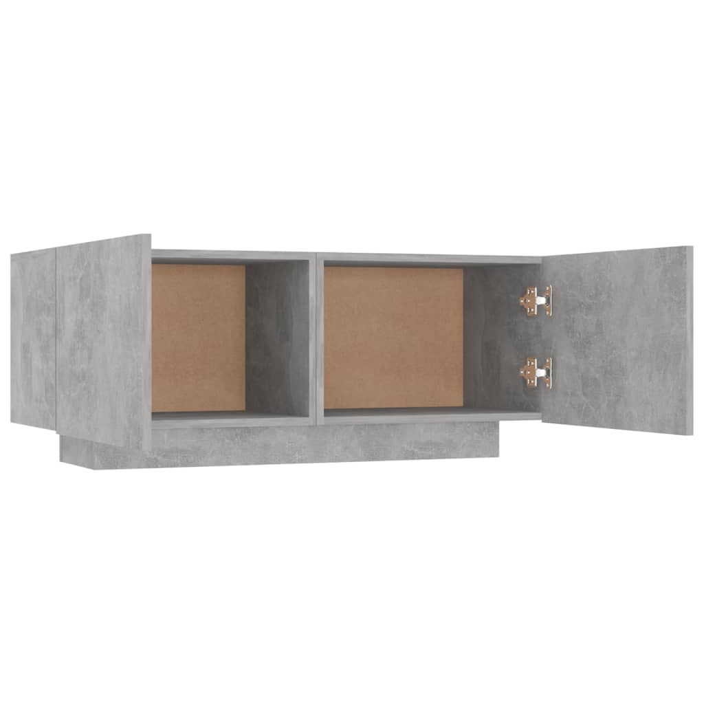 Concrete Grey Bedside Cabinet - 100x35x40 cm Engineered Wood
