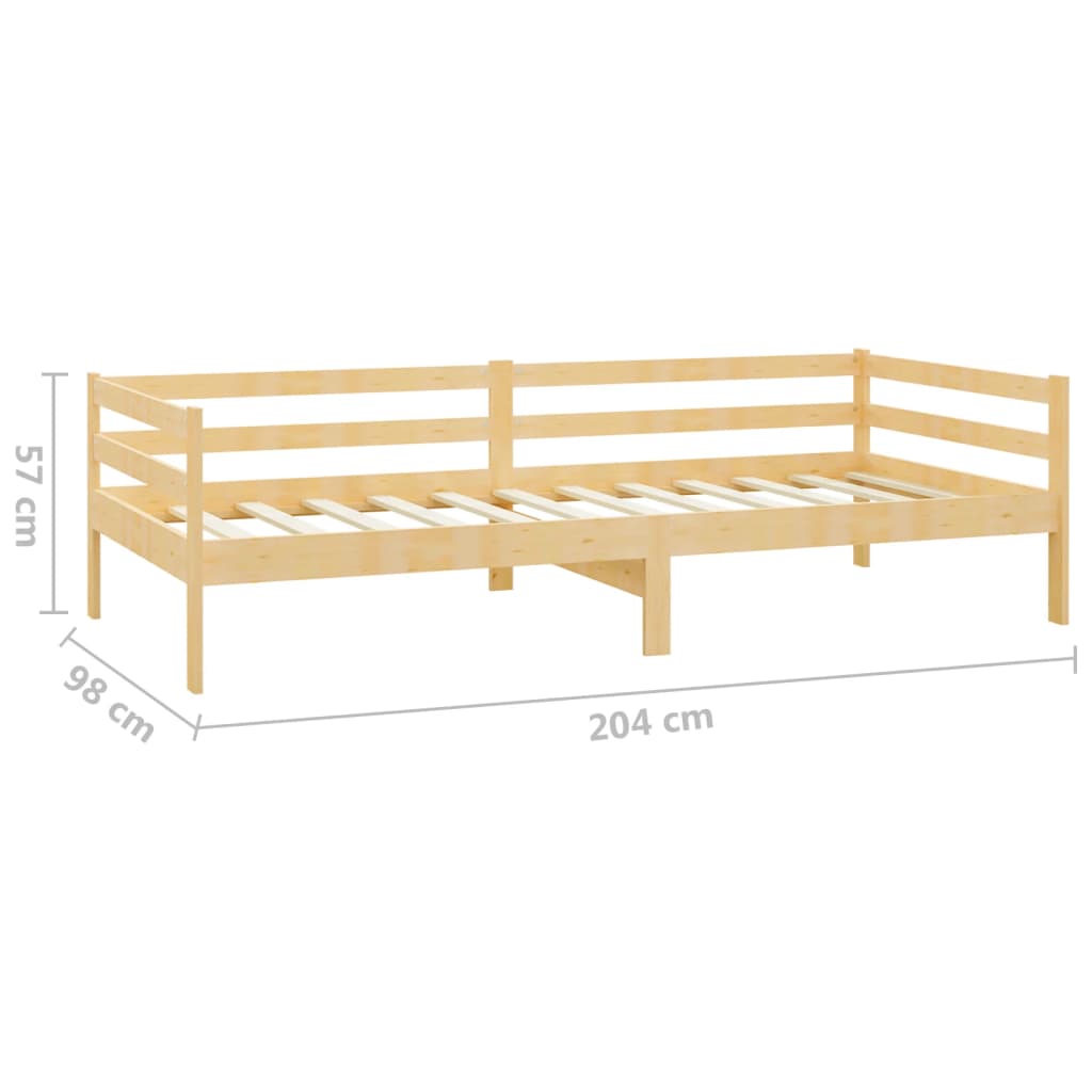 Solid Pine Wood Day Bed Frame, 90x200cm, No Mattress Included