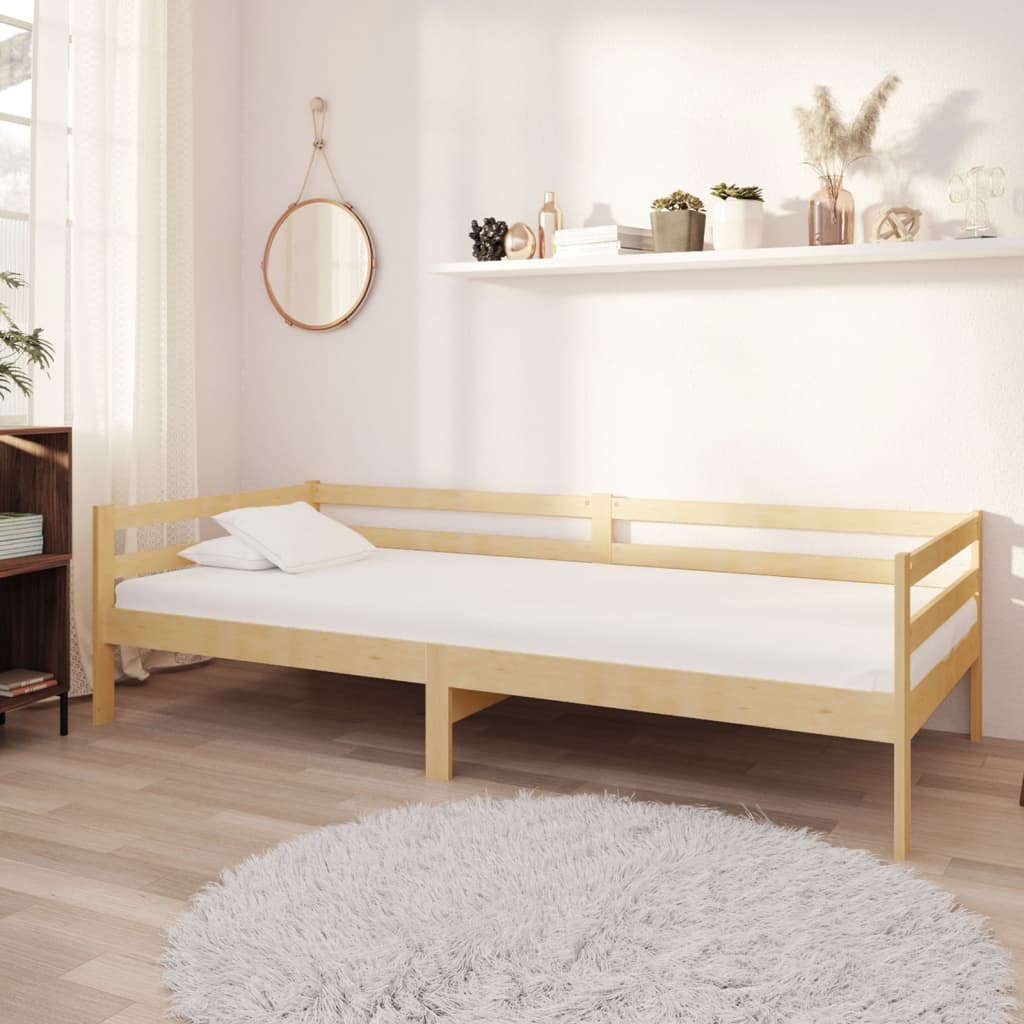 Solid Pine Wood Day Bed Frame, 90x200cm, No Mattress Included
