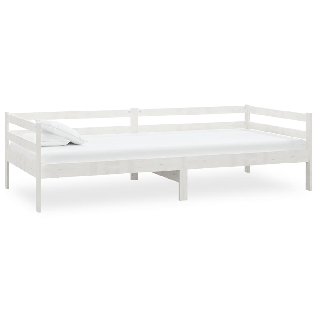 White Solid Wood Pine Day Bed Frame 90x200cm - No Mattress Included