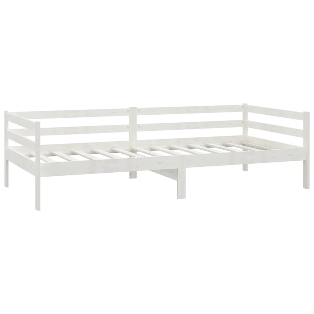 White Solid Wood Pine Day Bed Frame 90x200cm - No Mattress Included