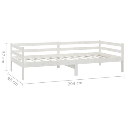 White Solid Wood Pine Day Bed Frame 90x200cm - No Mattress Included