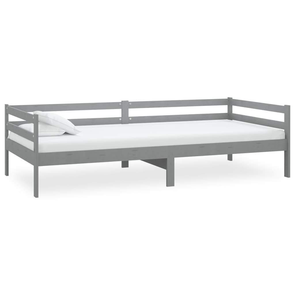 Solid Pine Day Bed, Grey, 90x200cm - Mattress Not Included