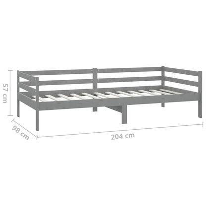 Solid Pine Day Bed, Grey, 90x200cm - Mattress Not Included