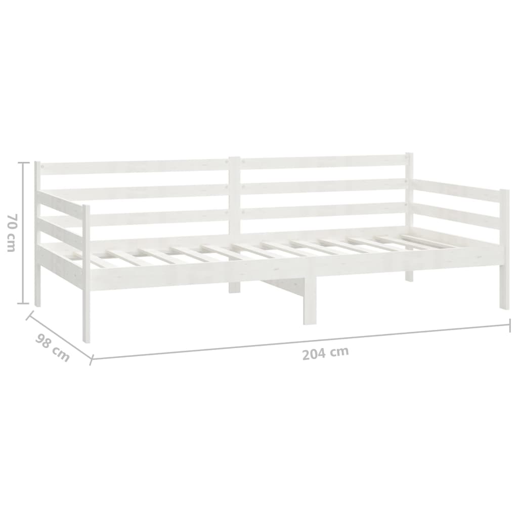 White Solid Wood Pine Day Bed - 90x200cm (No Mattress)