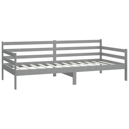 Grey Solid Pine Wood Day Bed Frame 90x200cm - No Mattress Included