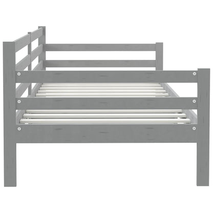 Grey Solid Pine Wood Day Bed Frame 90x200cm - No Mattress Included