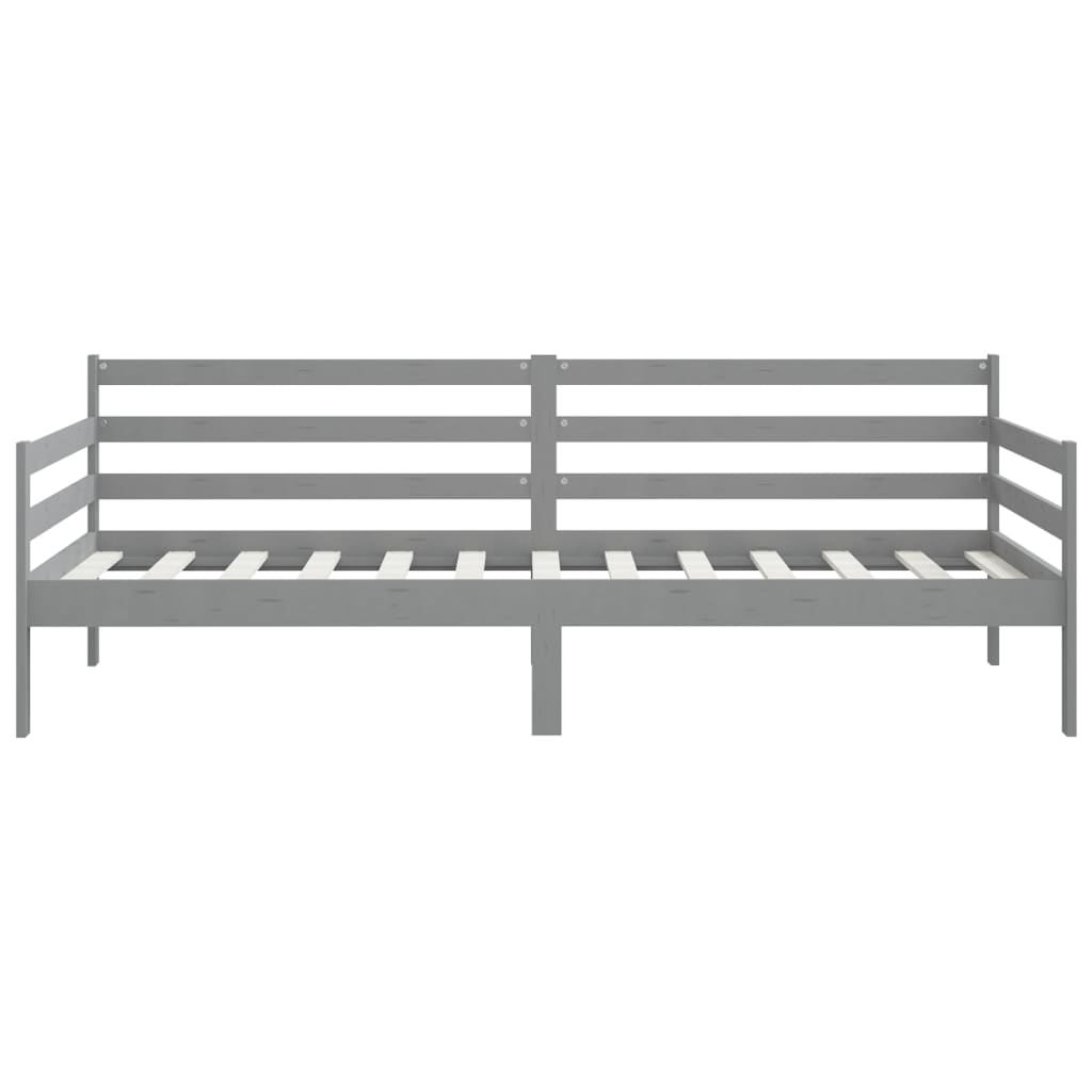 Grey Solid Pine Wood Day Bed Frame 90x200cm - No Mattress Included