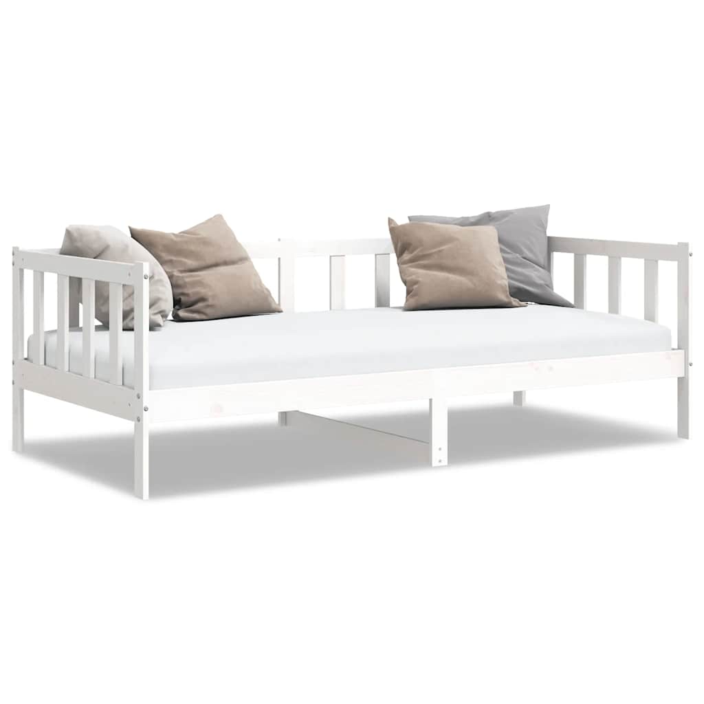 Solid Pine White Day Bed Frame 90x200cm - No Mattress Included