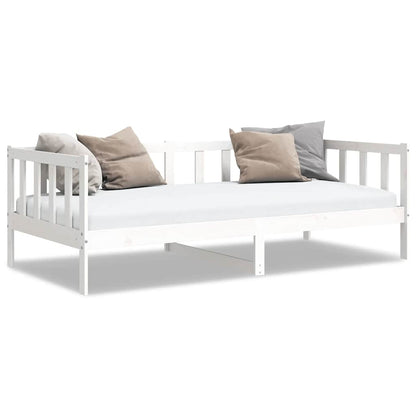 Solid Pine White Day Bed Frame 90x200cm - No Mattress Included
