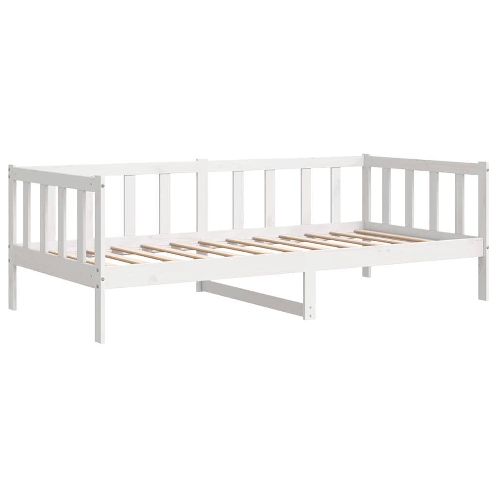 Solid Pine White Day Bed Frame 90x200cm - No Mattress Included
