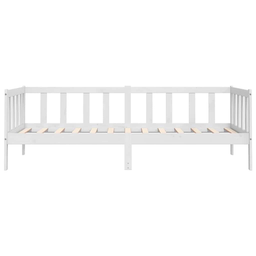 Solid Pine White Day Bed Frame 90x200cm - No Mattress Included