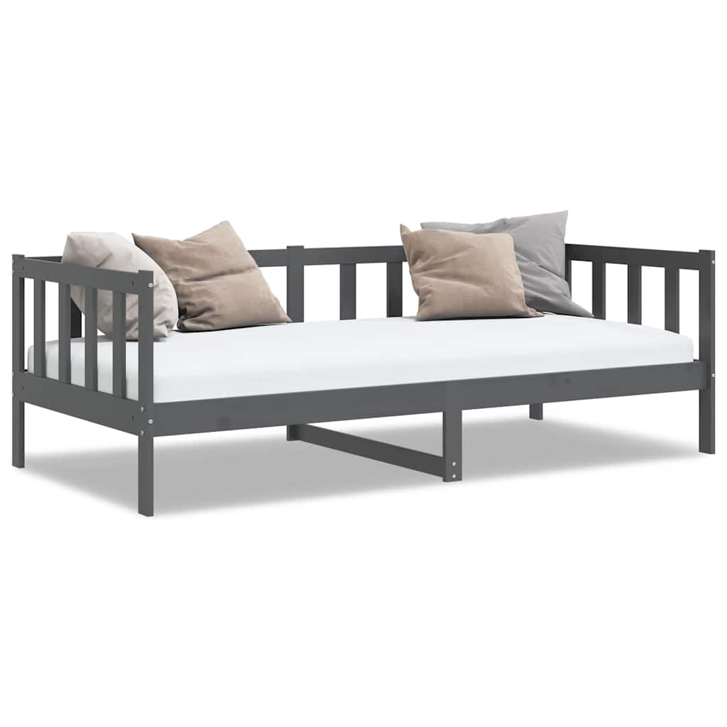 Grey Solid Wood Pine Day Bed Frame - 90x200cm (No Mattress)