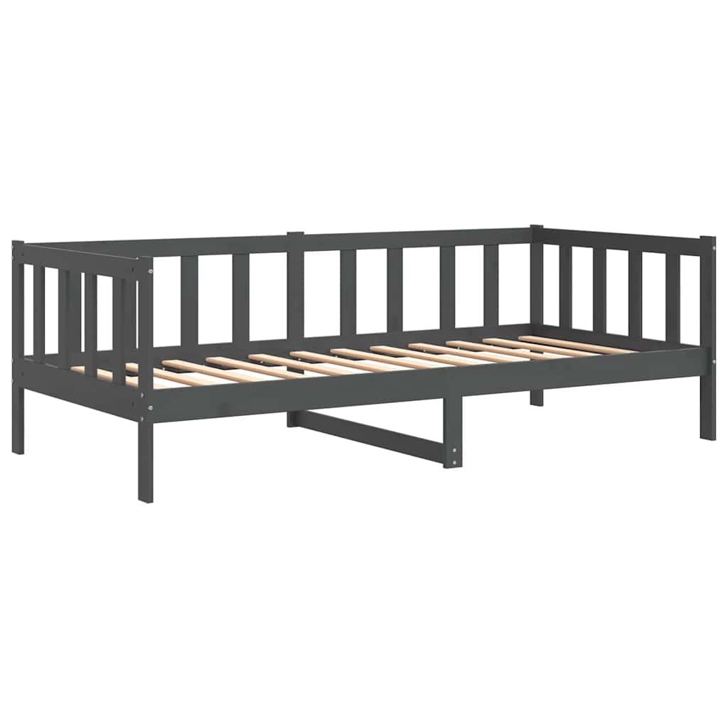Grey Solid Wood Pine Day Bed Frame - 90x200cm (No Mattress)