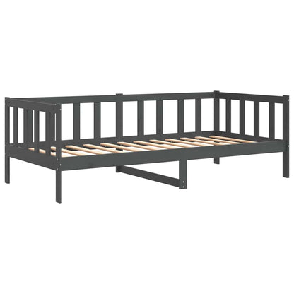 Grey Solid Wood Pine Day Bed Frame - 90x200cm (No Mattress)