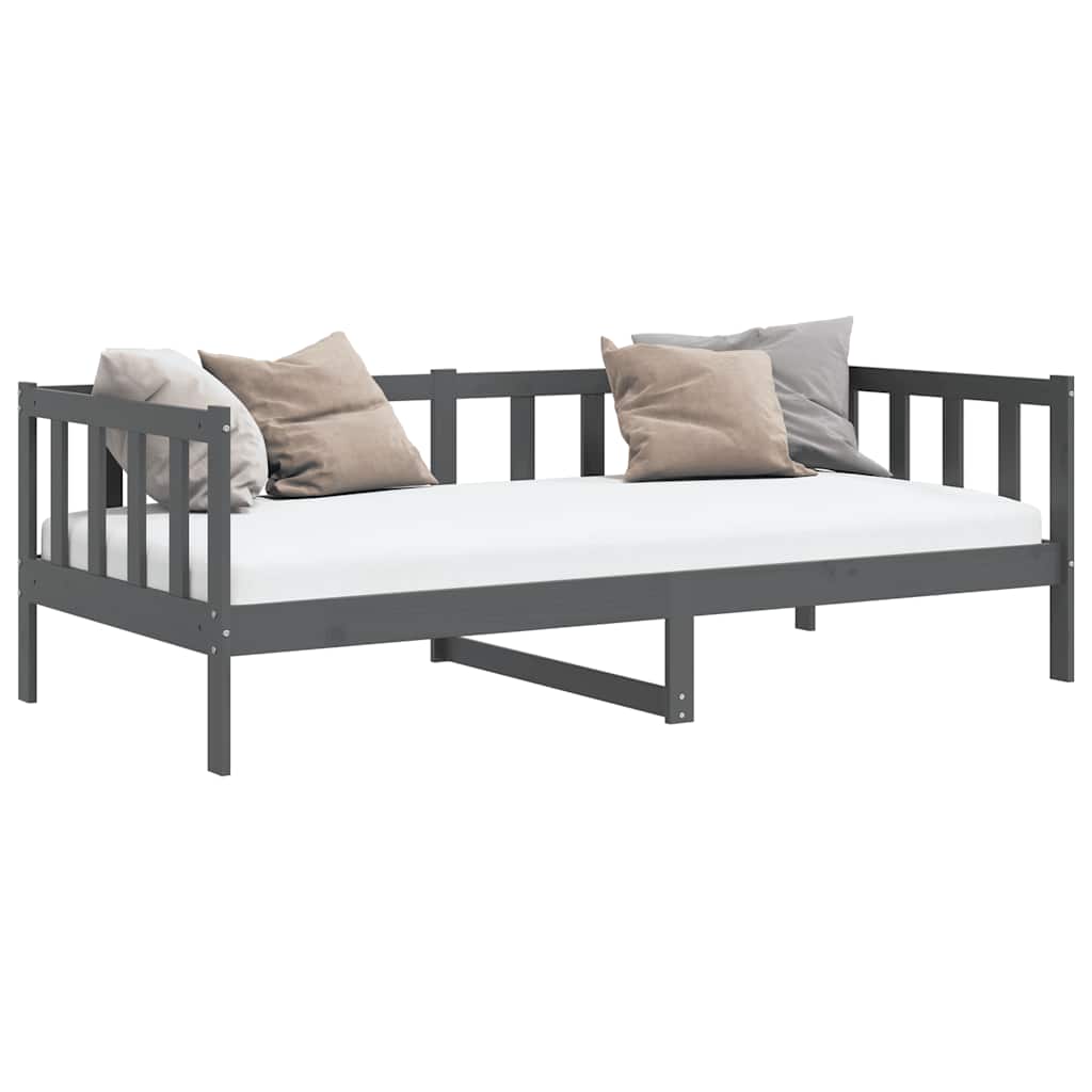 Grey Solid Wood Pine Day Bed Frame - 90x200cm (No Mattress)
