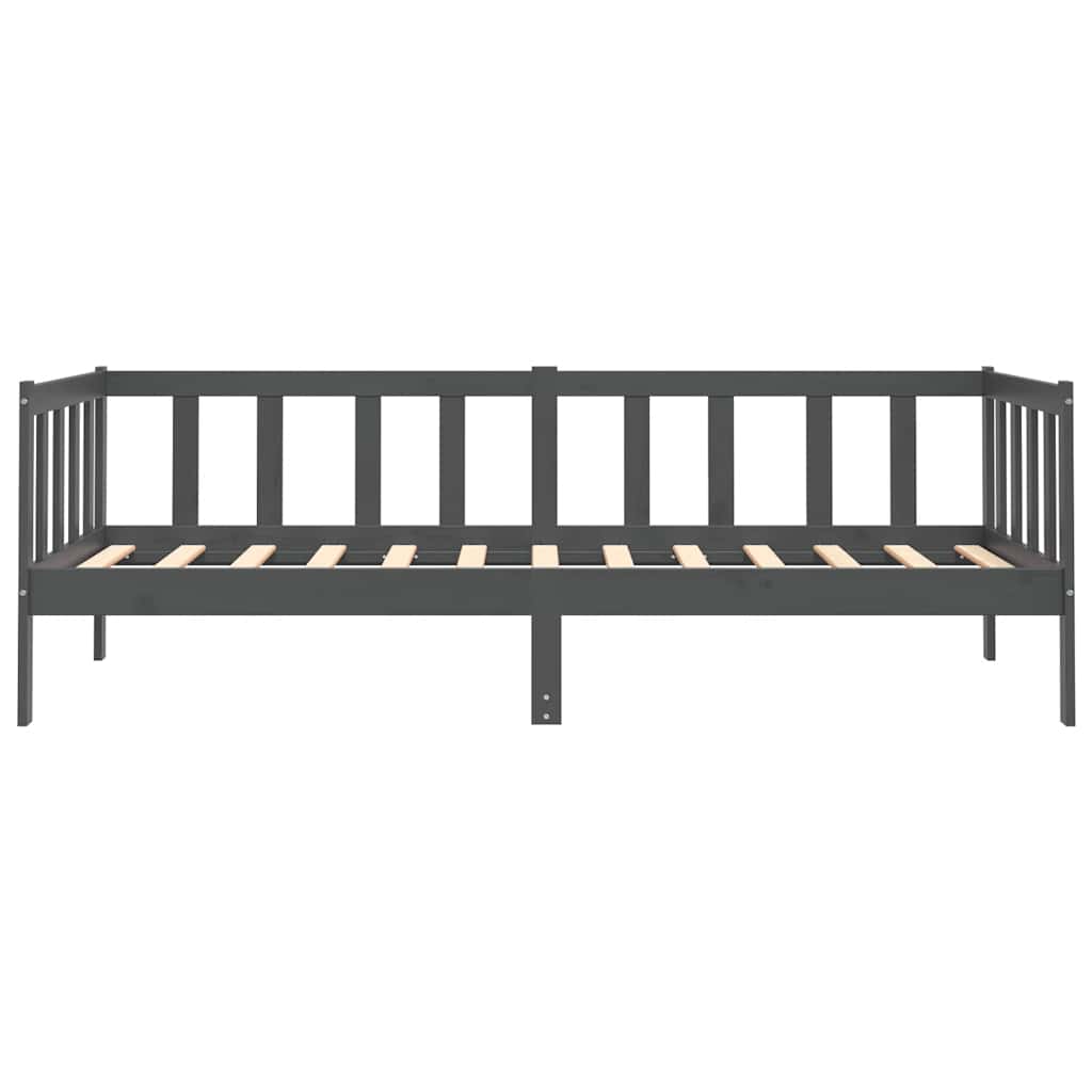 Grey Solid Wood Pine Day Bed Frame - 90x200cm (No Mattress)