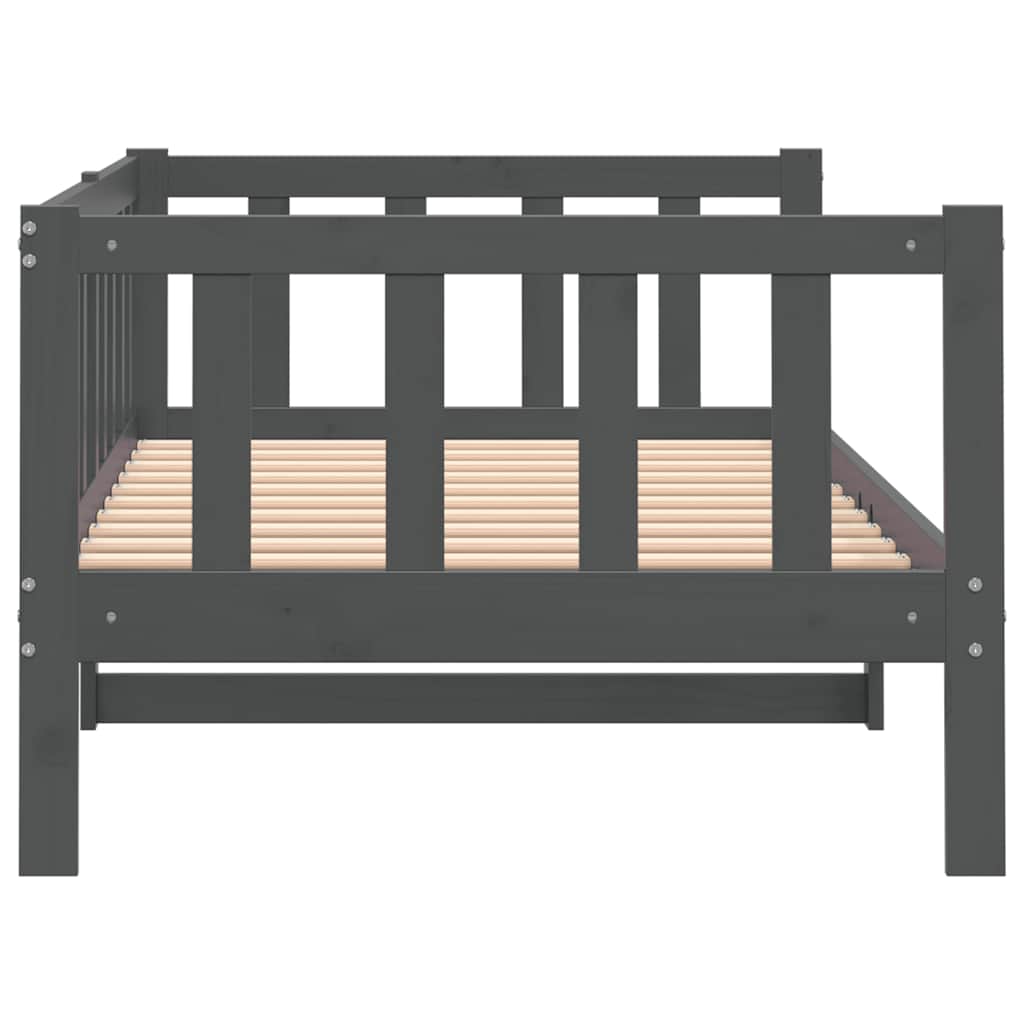 Grey Solid Wood Pine Day Bed Frame - 90x200cm (No Mattress)