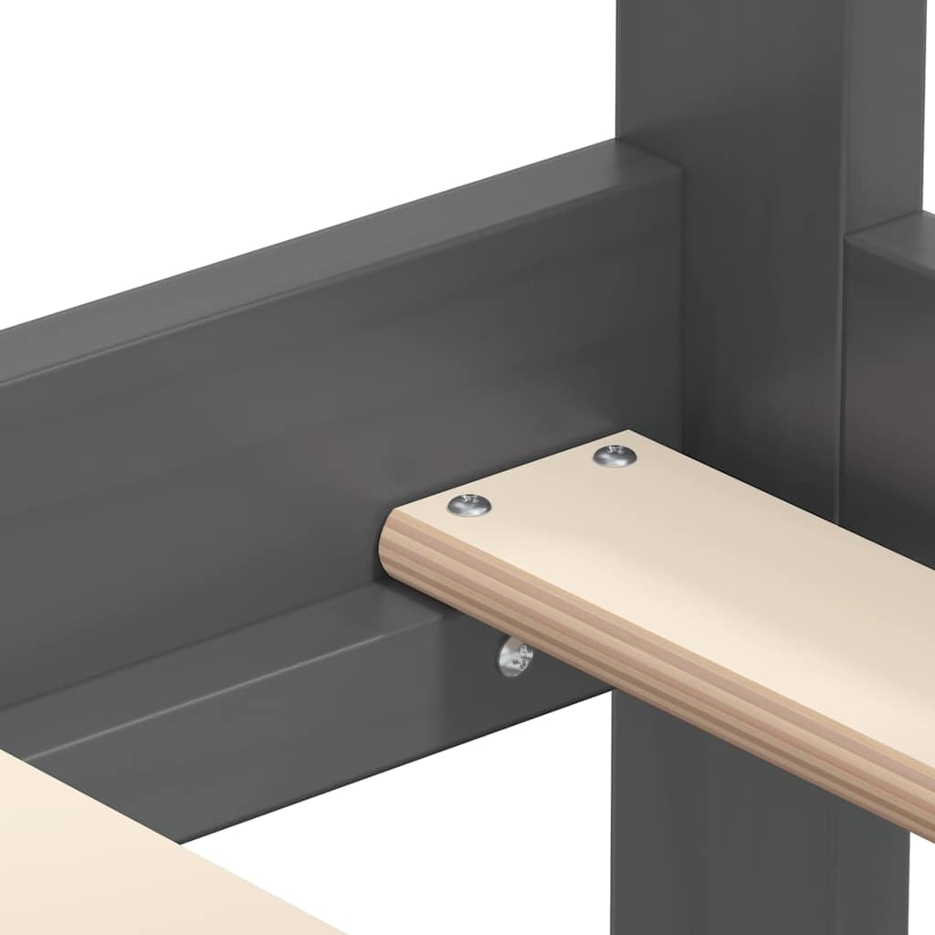 Grey Solid Wood Pine Day Bed Frame - 90x200cm (No Mattress)