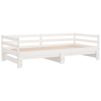 White Pull-Out Day Bed Frame 2x(90x200)cm - No Mattress Included