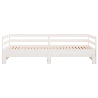 White Pull-Out Day Bed Frame 2x(90x200)cm - No Mattress Included