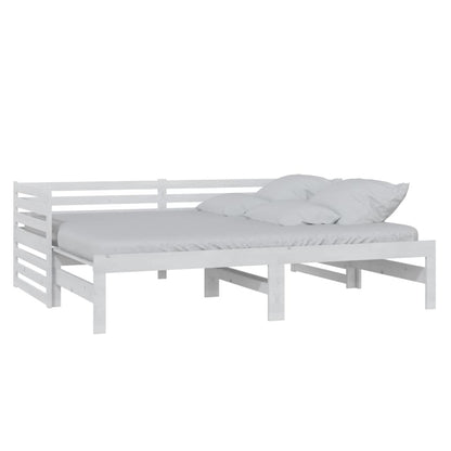 White Pull-out Day Bed Frame - No Mattress, 2x(90x200)cm