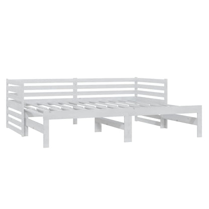 White Pull-out Day Bed Frame - No Mattress, 2x(90x200)cm