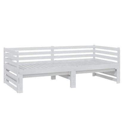 White Pull-out Day Bed Frame - No Mattress, 2x(90x200)cm