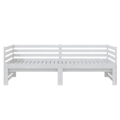 White Pull-out Day Bed Frame - No Mattress, 2x(90x200)cm