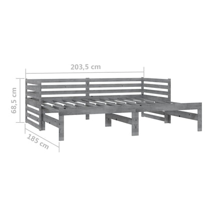 Grey Pull-out Day Bed | Twin 90x200cm Frame | No Mattress Included